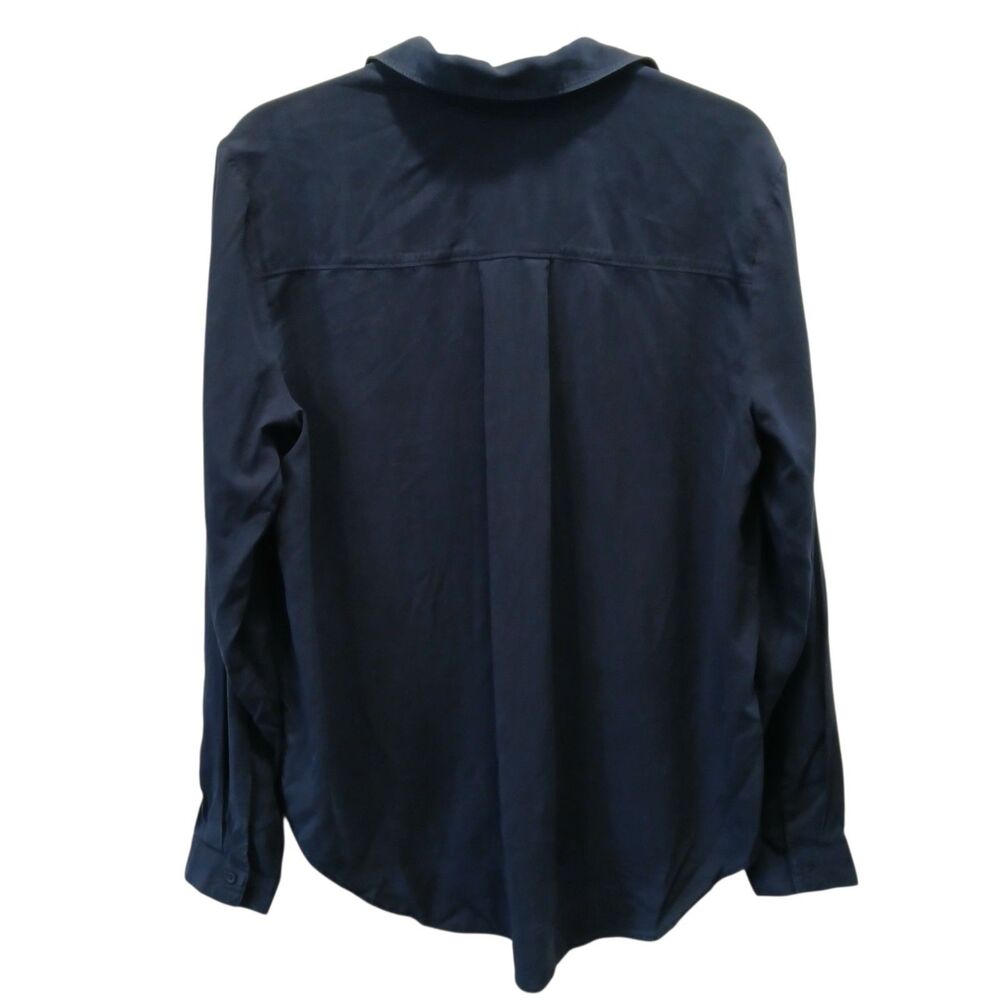 Cloth & Stone Shirt Women Medium Blue Tencel Hidden Button Front Long Sleeve Top - Picture 5 of 9